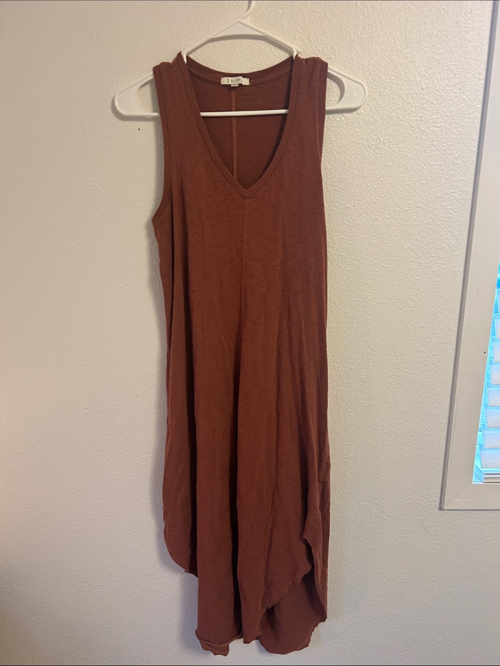 Z Supply Rust Brown Sleeveless Midi Dress